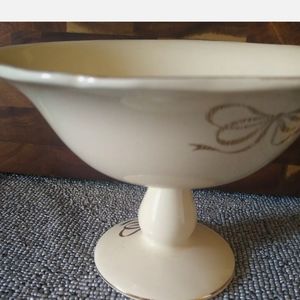 Teleflora Cream Footed Compote Fruit Candy Bowl Pe
